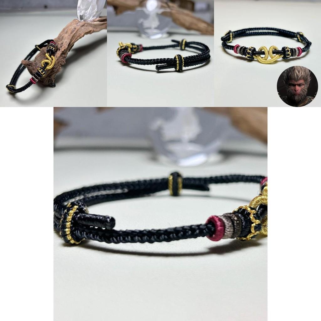 Handcrafted Wukong Themed Colorful Handwoven Bracelet With Traditional Eastern Aesthetics For Couples Gift