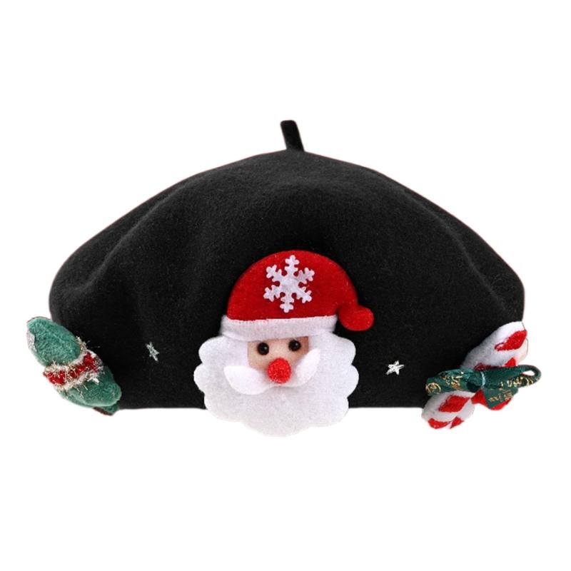 

Trendy Christmas Theme Beret Girls Woman French Hat Girls Shopping Painter Hat чорний