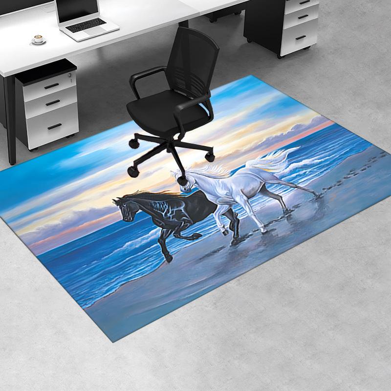 1pc. Fantasy Horse Beach Sunset Home Office Chair Rug Outdoor Gift Carpet Mat