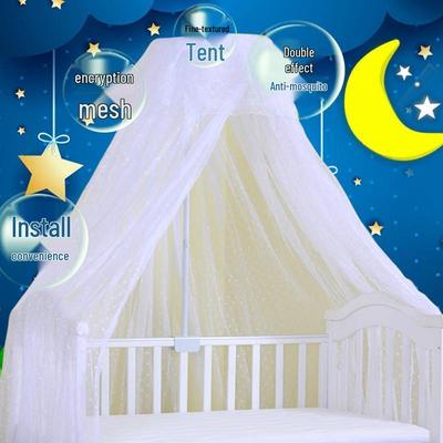 Enlarged Baby Cradle Mosquito Net with Floor Stand - Encrypted Jacquard Insect Proof Cover