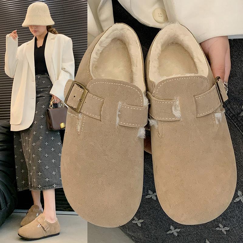 Mode Damenstiefel Herbst Winter Lässig Warm Damenschuhe Flache Weiche Slipper Mode Komfort Warm Plüsch Slip-on Baumwollstiefel Stiefel Damen