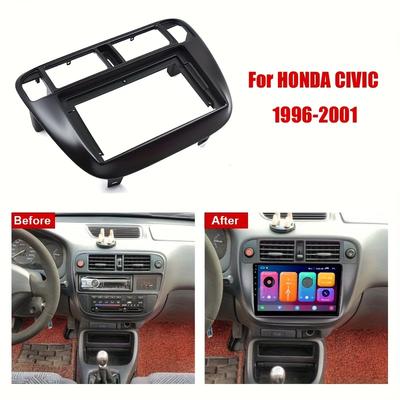 9 Inch Car Fascia Radio Panel for Honda Civic (EJ/EK/EM) 1995-2001 Dash Kit Install Adapter Facia Console Bezel Plate Trim Cover