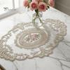 Housses de Table Style Européen Rétro Ovales Dentelle, Sets de Table Brodés Roses, Tapis Protecteurs Chaleur Élégants Floraux, Doilies Décoratives
