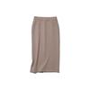 Solid Color Lace-Up Slim Fit Casual Long Skirt Women Skirts Camel 460734-34