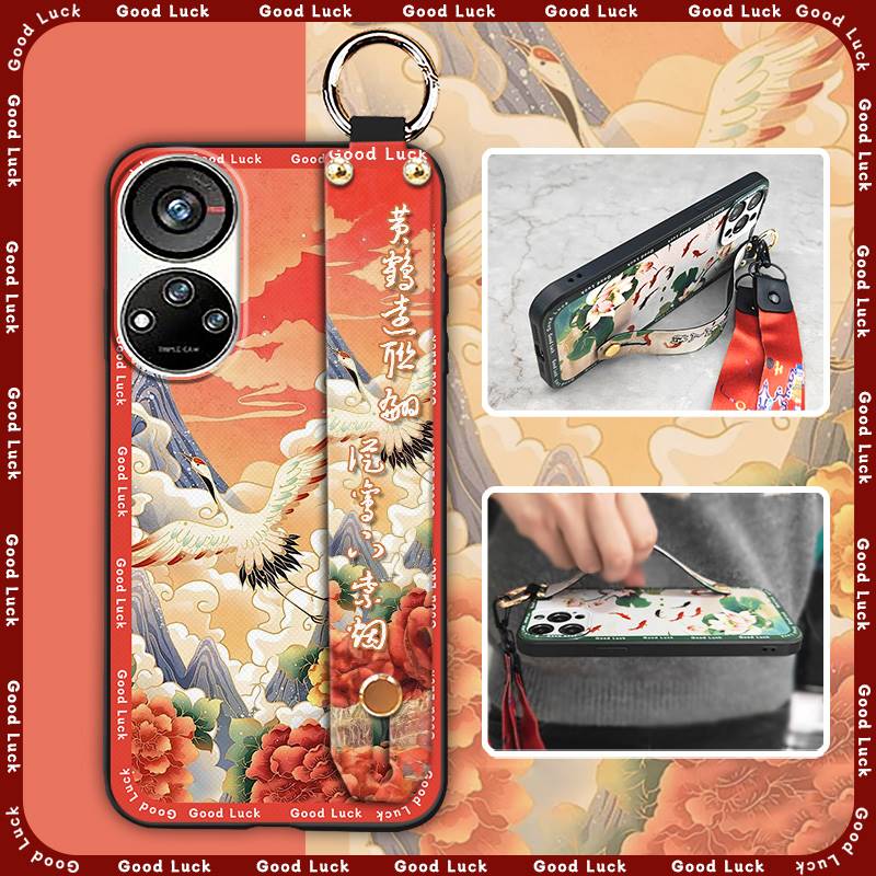 Langlebig Für Mama Handyhülle Für ZTE Blade V40S/Axon40 SE Armband Mode Stoßfest Handgelenkschlaufe Chinesischer Stil Staubdicht