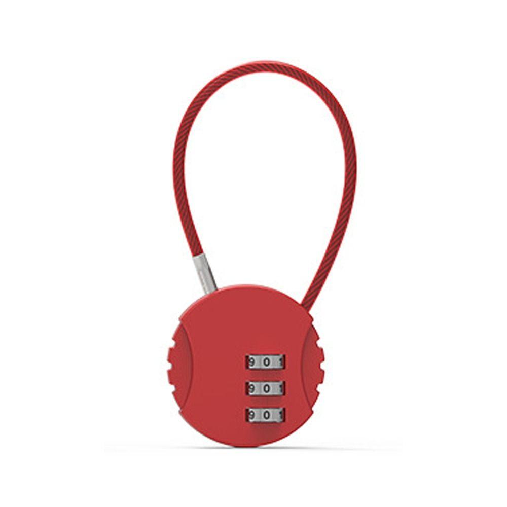 Cookie Shape Wire Rope Password Lock Zinc Alloy Code Lock NEW 3 Dial Digit Password Padlock