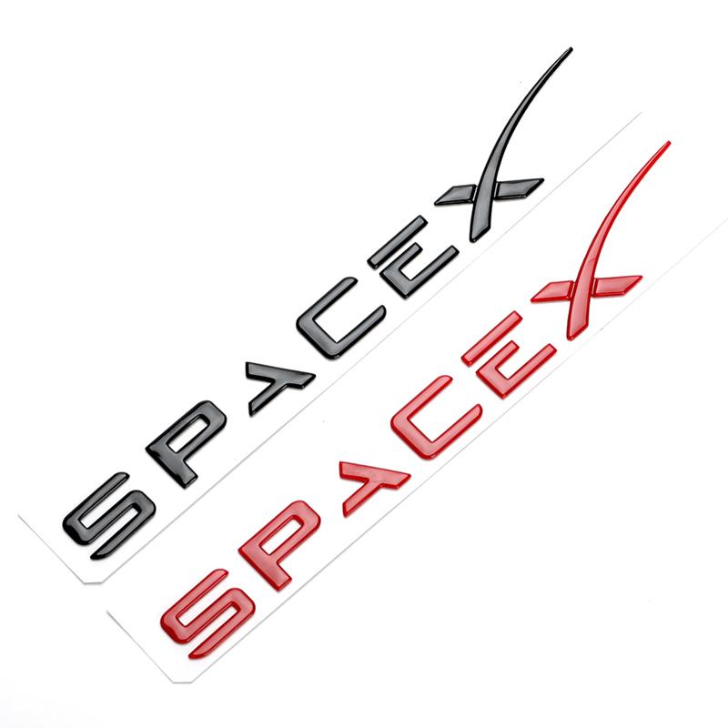 Car SpaceX Dual Motor Sticker Fender Side Decal For Tesla Model Y S 3 X Letters Space Logo Rear Emblem Badge Trunk Accessories