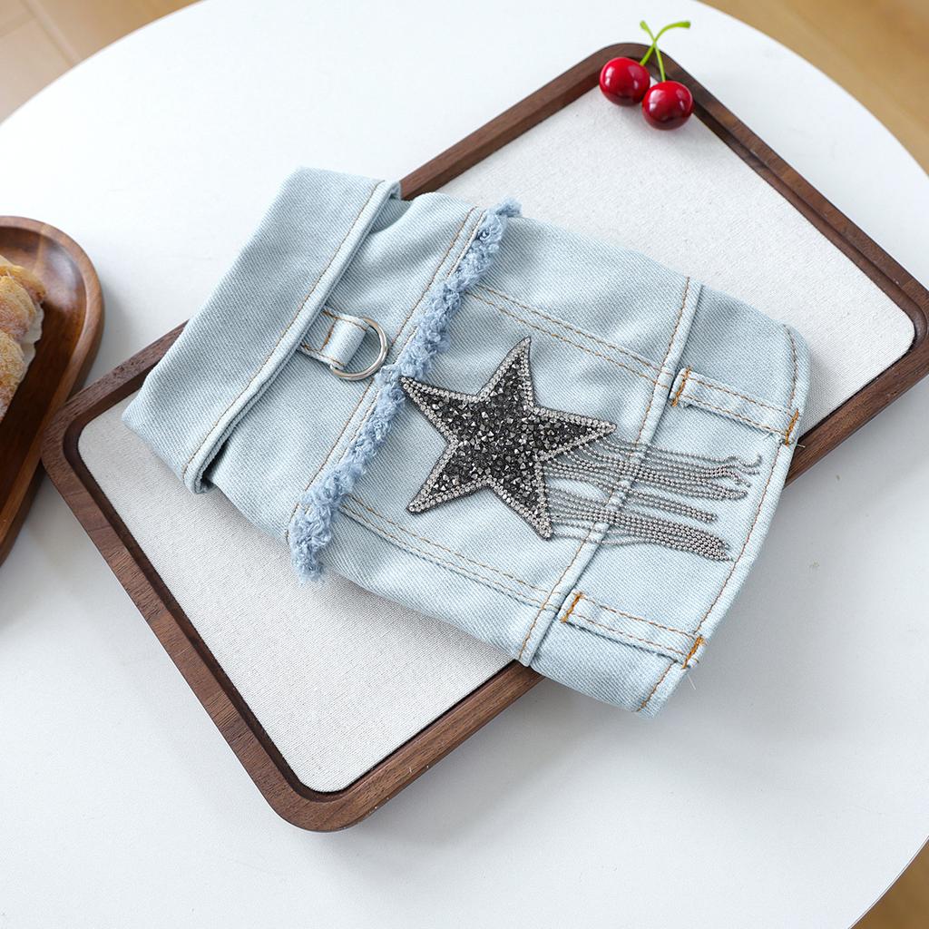 Cowboy Denim Clothing For Pet Girl Boy Fashion New Harness Vest Outfit Coat Jacket For Dog Puppy Small Animal Dachshund Pugs Cat