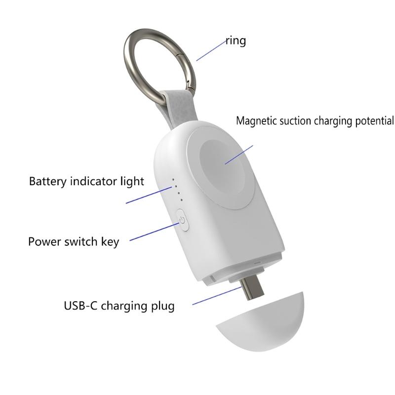 Universal Portable Wireless Watch Charger PD Fast Charging Keychain Shaped Charger Magnetic Handy Charger Dock Stand