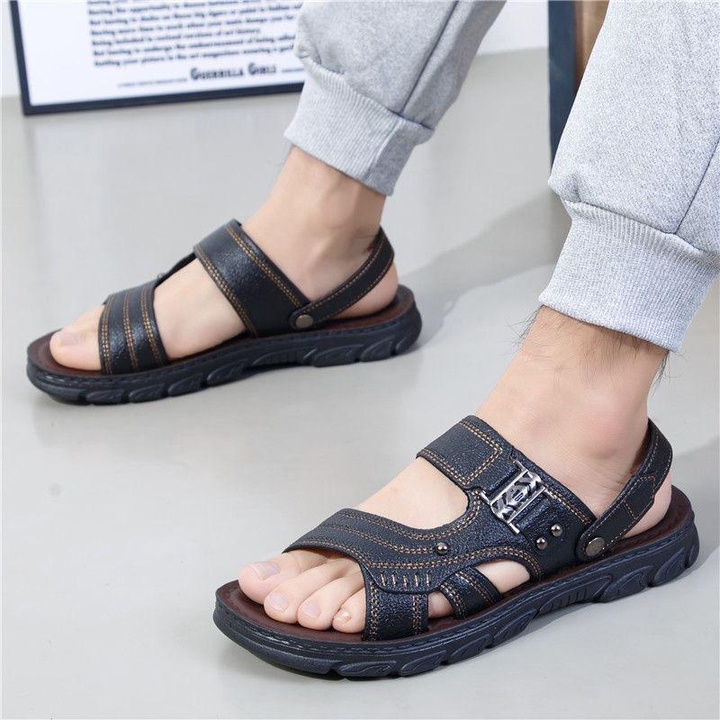 

Men s sandals summer breathable soft-soled casual shoes outdoor two wear beach shoes and one pedal cool slippers men 38