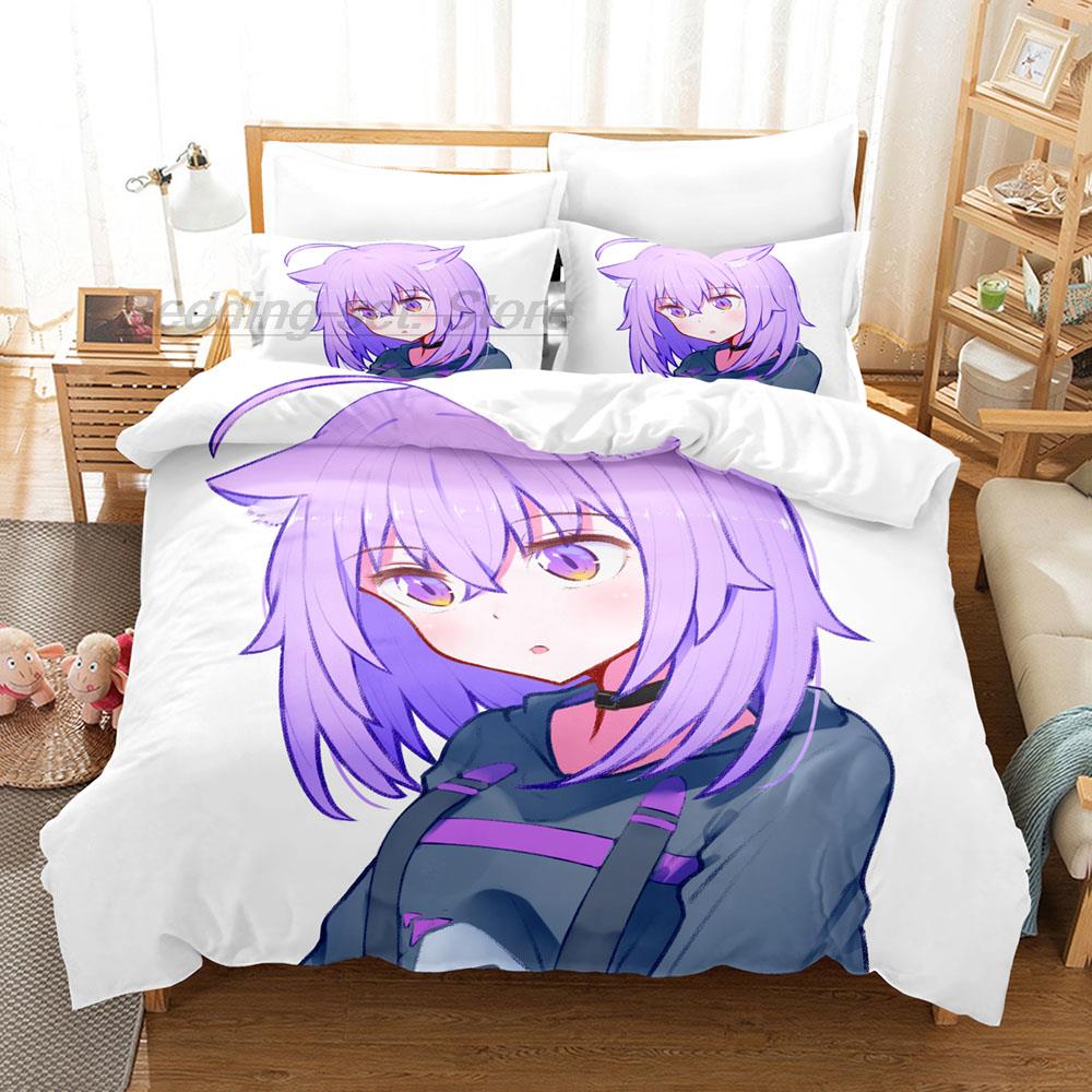 Hololive Neko Mata Okayu Bedding Set Single Twin Full Queen King Size Bed Set Aldult Kid Bedroom Duvetcover Sets 3D Anime