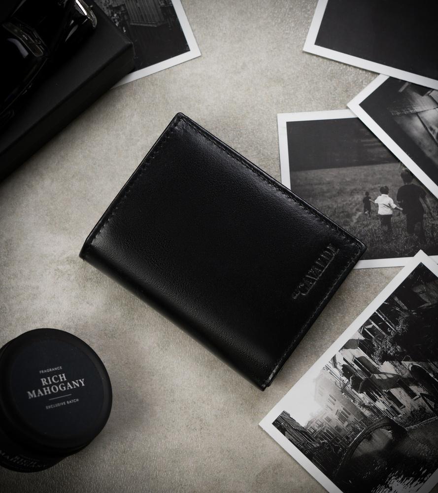 Black Leather Men's Wallet with RFID Protect - Cavaldi