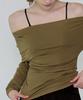 Debiweeo Drape Two-Way Long Sleeve Devi-T0143-Olive Khaki