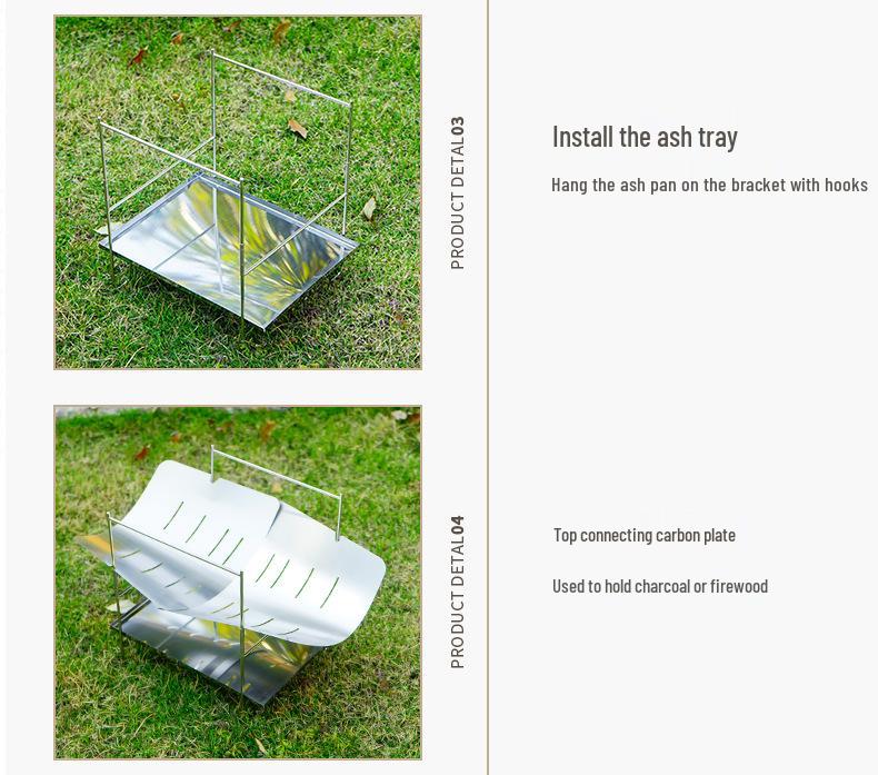 Ultra-Light Foldable Portable Barbecue Fire Pit and Stove