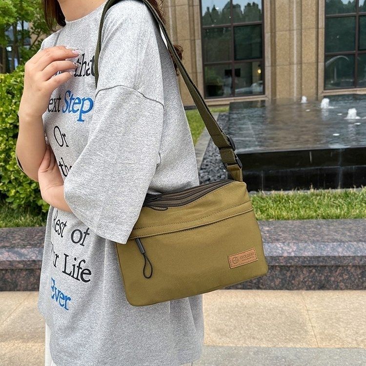 JunCheng001 Dames schoudertas met verstelbare schouderband, ritssluiting, casual crossbodytas voor dagelijks gebruik legergroene kleur