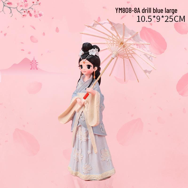 

Креативная смола Принцесса Ханьфу Ретро Украшение – Подарок на день рождения для девочки Single