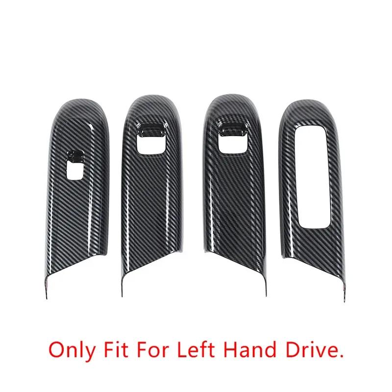 Door Armrest Window Glass Lift Button Panel Cover Carbon Fiber Pattern Trim For Mercedes Benz E Class W214 2024 Car Accessories