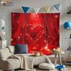 1pc Romantic Valentine's Day Red Love Print Tapestry Living Room Wall Decoration Background Cloth Machine Washable Space Pendant