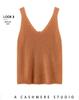 Women's Cashmere Knit Tank Top - Reversible Front V/Back U, Sleeveless Base Layer, Winter Wear