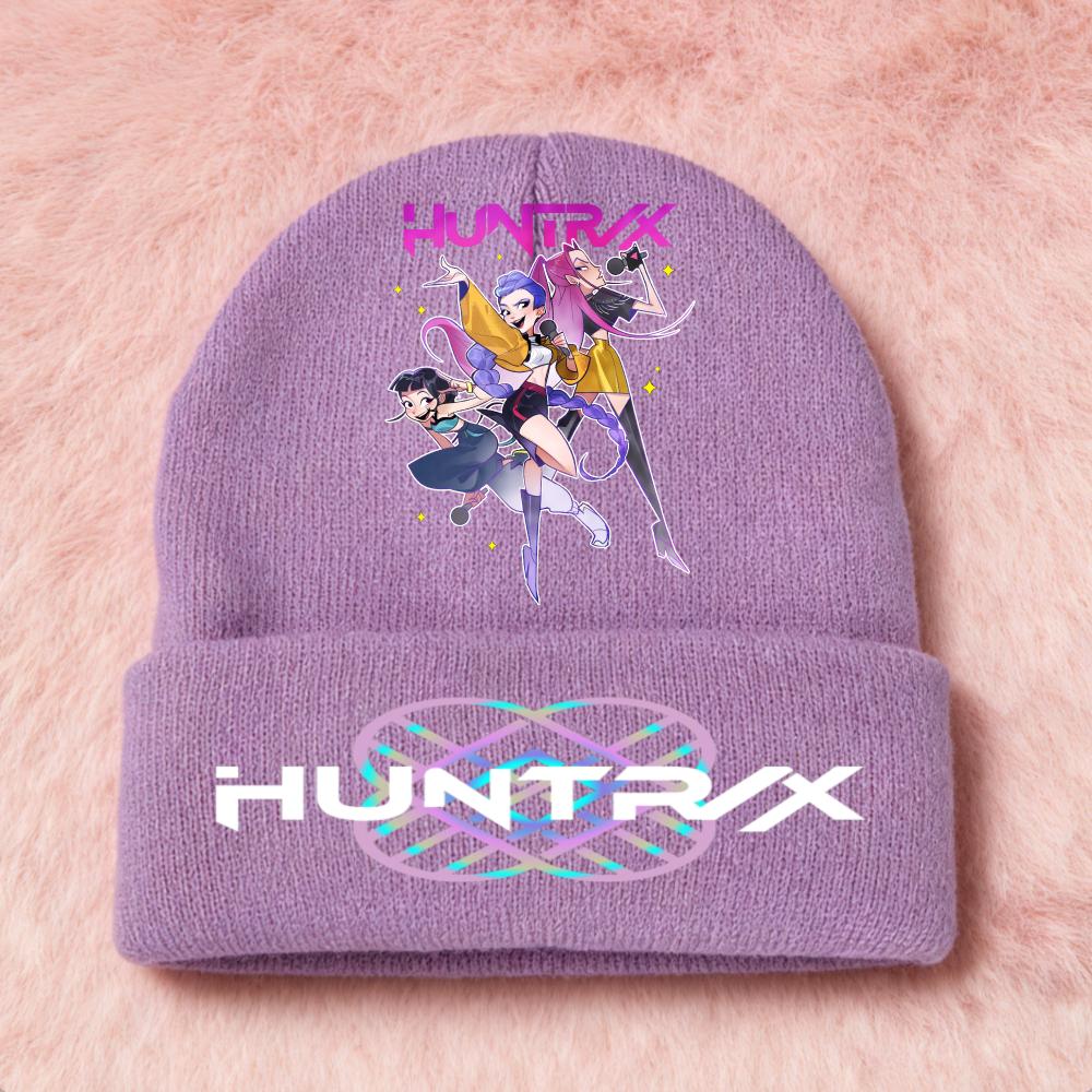 Latest KPop Demon Girls Knitted Hats Kpop Hunter Cartoon Children Headgear Cotton Cold Season Adorable Hat Anime Children Navidad Birth Date Gifts