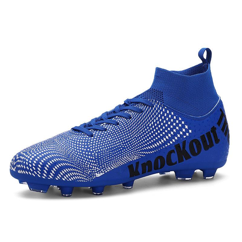 503 Football Shoes Children Boys Girls Teenagers With A High Top Fly Weave Leather Surface HG Long Nails FG Broken TF Flat Bottom Training