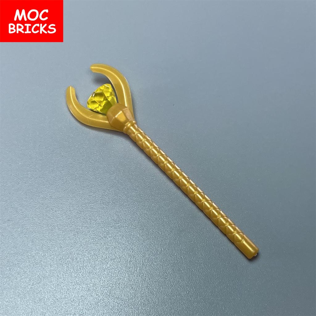 MOC Bricks 4cm Figure Sceptre Gem Rock Wand Stick Building Blocks 93252 30153 Assembled Particles Children's Toys