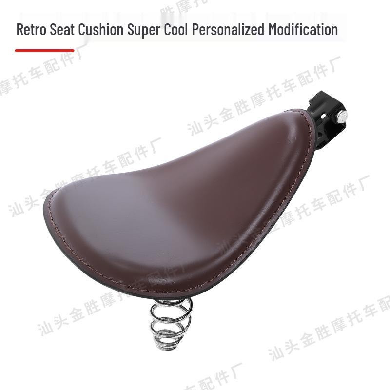 Retro Triangle Seat Bag for Harley Motorcycle - Leather Spring Cushion Accessory