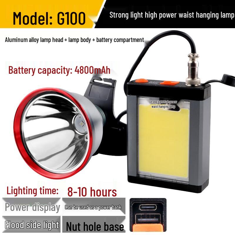 

High-Power Rechargeable Headlamp & Waist Light