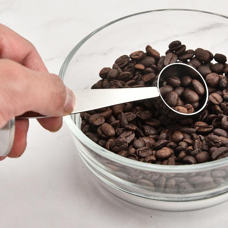 15 ml Roestvrijstalen Standaard Tamper Lepel 2 in 1 Koffieschepje Draagbaar Koffiepoeder Maatschepje Keuken Kruidenlepel Gereedschap