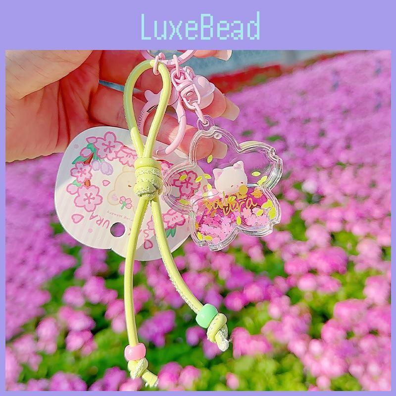 Sakura Soft Cute Animal Oil Pendant With Small Bell Girl Keychain Bag Accessory