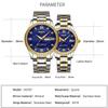 Popular Matching Watches for Men and Luxury Watch Set with and Classic Stainless Perfect for Weddings or As a Couple's Watches, Women, Diamonds, Gold,