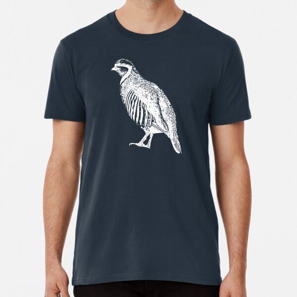 

Chukar White Design Premium T-Shirt S to 5XL Made in the AU/USA T-Shirt 4XL