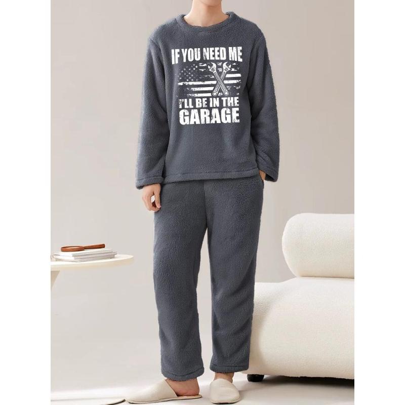 

Perfect for Winter Commutes & Office Casual, Anti-Static & Relaxed Fit, Men s Flannel 2-Piece Outfit XXL серый