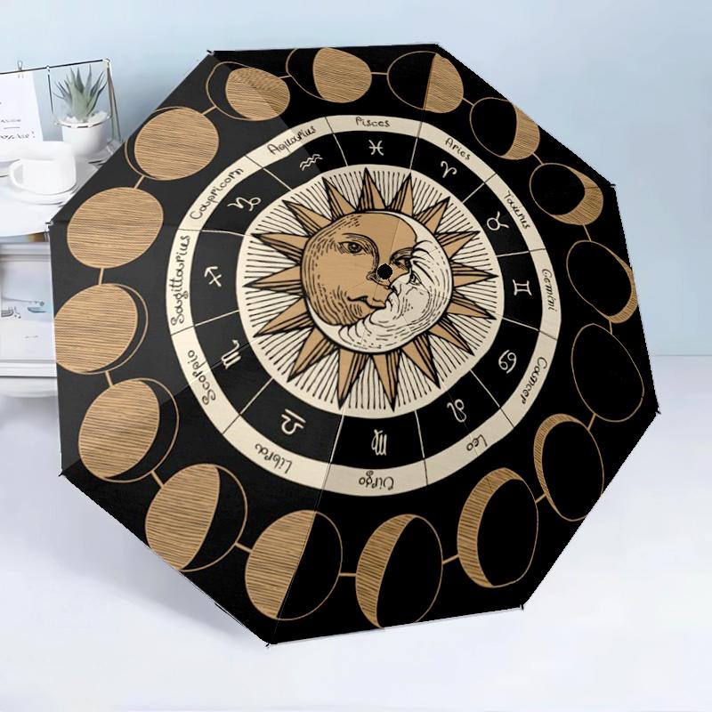 Sun And Moon Harmony 8-Frame for Travel, Camping, Casual Lightweight Portable Umbrella, Essential for Every Family Holidays Birthday Gift