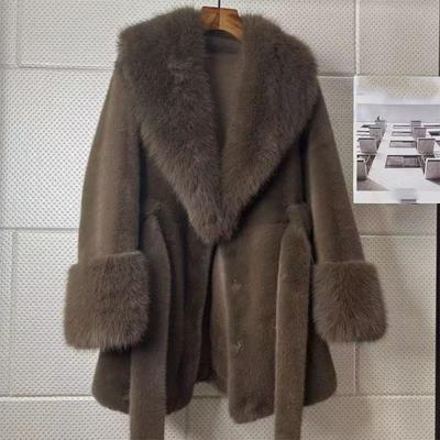 Winter Damen Mode Verdickter Nerz Plüsch Gürtelmantel