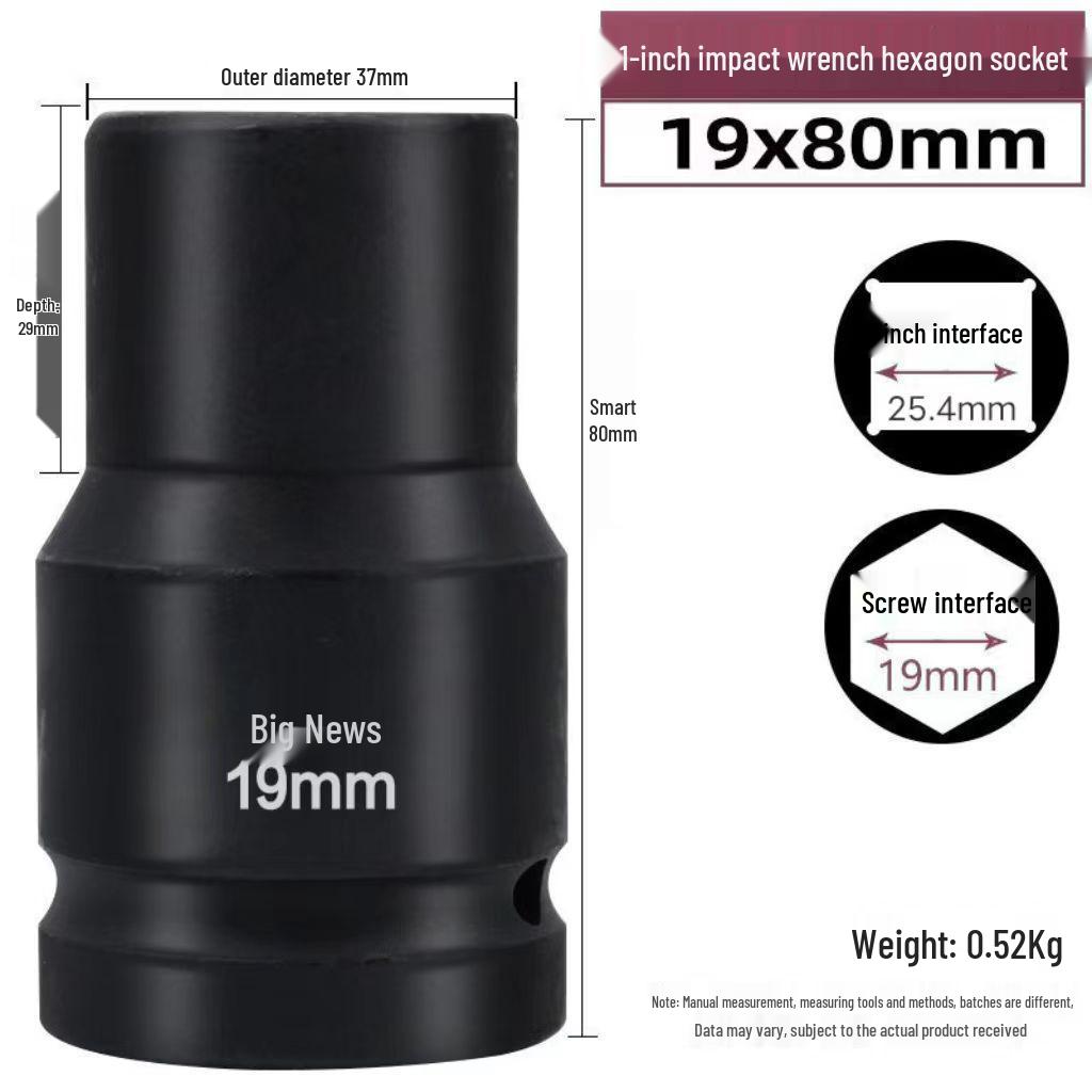 1-Inch Heavy-Duty Air Impact Wrench with Extended Electric Pneumatic Socket for Truck Tires