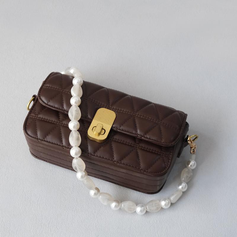 Nová módní dámská kabelka, doplněk s odnímatelnými korálky, řetízky z akrylových perel, luxusní popruh pro ženy, kabelka přes rameno, rukojeť