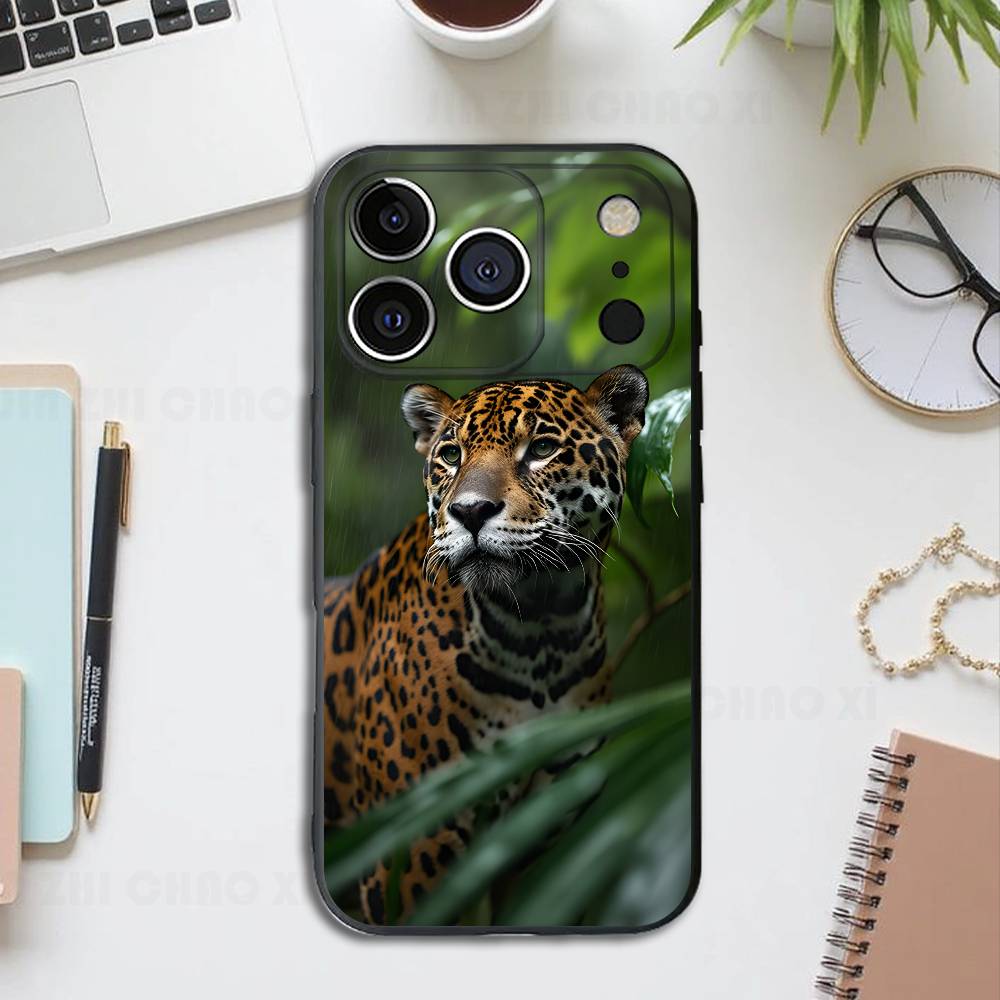 

Animal Cut Cheetah Silicone Soft Phone Case For IPhone17 16 15 14 13 12 11 Pro Max Plus X XR SE Cover iPhone13PRO