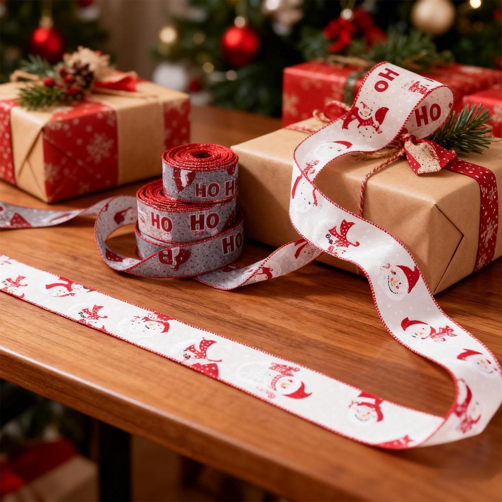 Christmas Tree Ribbon Burlap Dot Craft Christmas Wreath Ribbon 3 Rolls For Fall Autumn Halloween Tree Trimming Wreath Making