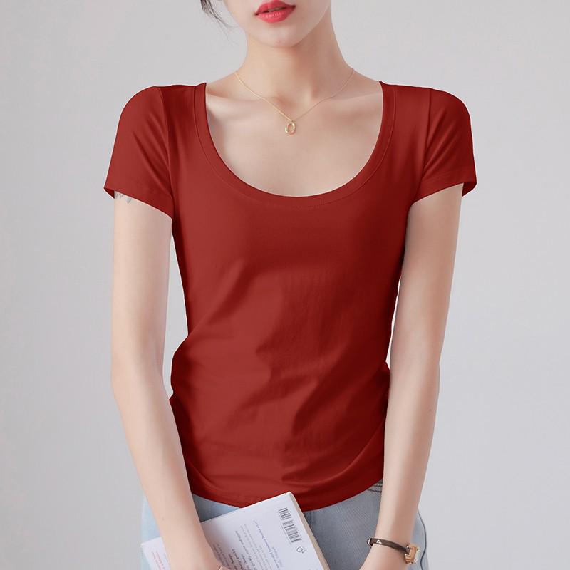 Women's Slim Fit White Round Neck Pure Cotton Short Sleeve T-Shirt - Summer 2025