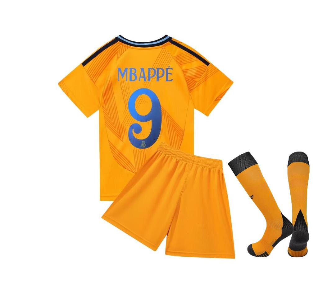 24-25 Royal M Away Orange No. 9 Club Football Jersey Children'S Clothing Adult Set Size 14-3Xl