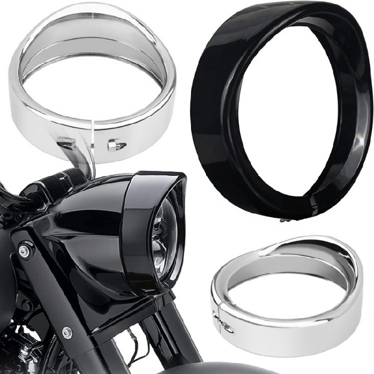 Motorcycle 4.5'' 7" Headlight Trim Rings Head Lamp Decorative Rings Fog Lamp Visor Protector for Most Motorbike
