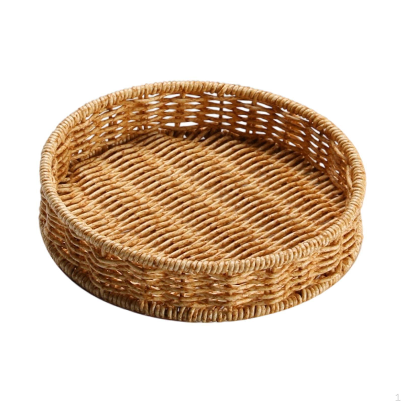 

Имитация ротанга Фруктовая тарелка Корзина для хранения хлеба Многоцелевая Декоративная Легко чистить Плетеная S