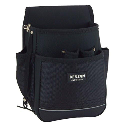 Jefcom Densan Electrician Professional Canvas Pouch, Standard Type, 2 Tiers + 4 Holders, JND-860-BK