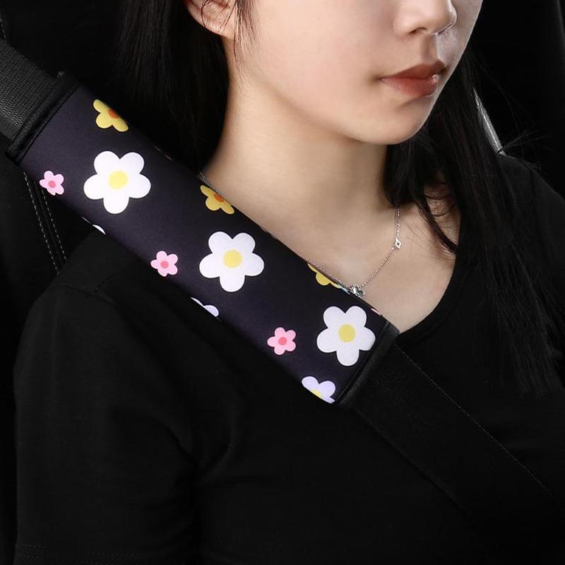 

Чехол на руль автомобиля с принтом 38 см, женские автомобильные аксессуары, эластичный противоскользящий чехол на руль с цветочным принтом, чехлы на ремни безопасности автомобиля