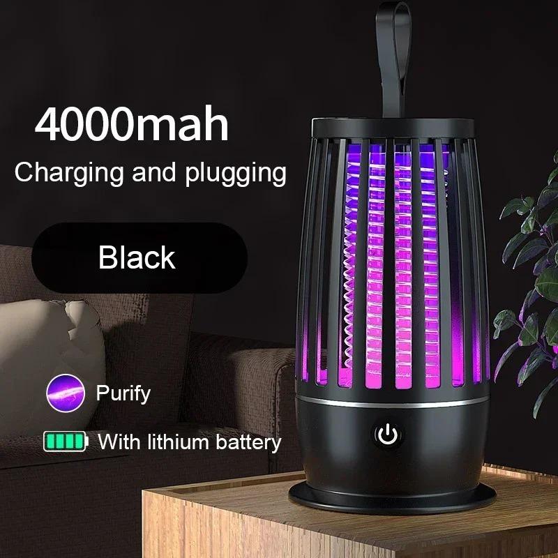 Lampada Uccidi Zanzare Portatile Ricaricabile USB Trappola Elettrica per Mosche Insetticida Zapper Luce Anti Zanzare Silenziosa per Esterno