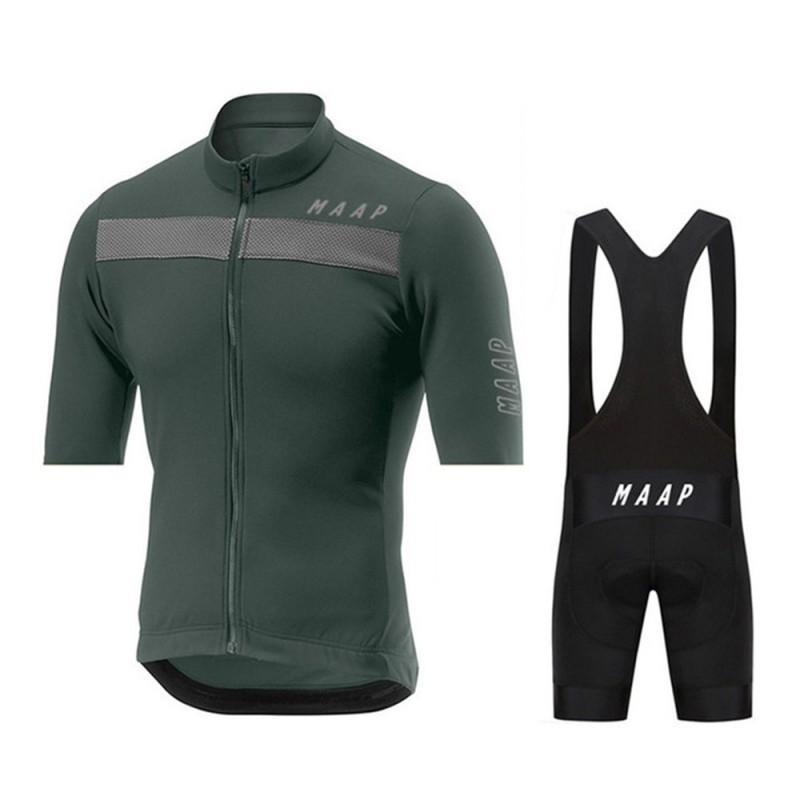 MAAP Radsport Anzug Set Rennrad Oberteil Schnelltrocknend Atmungsaktiv Kurzarm Trägerhose