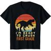 Ich bin bereit, die 1. Klasse zu rocken Dinosaurier Zurück zur Schule Tag Jungen T-Shirt - Herren Sommer Baumwolle Grafik T-Shirt