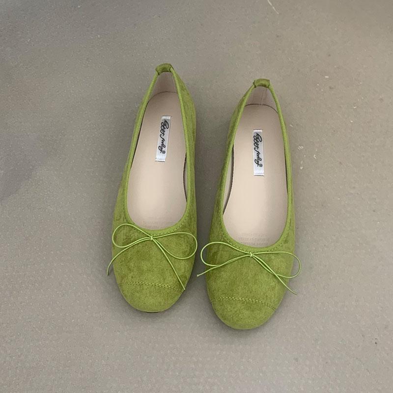 Mode Schuhe Runde Zehen Luxus Damen Ballerinas Tanzschuhe Damen Slipper Mode Schmetterlingsknoten Flache Damen Schuhe
