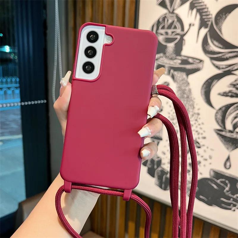 Měkké pouzdro na telefon přes rameno pro Samsung Galaxy S25 Ultra S22 S21 Plus S24 S23 FE A16 A06 A55 A35 A25 A15 A05 A05S A54 A34 5G Kryt